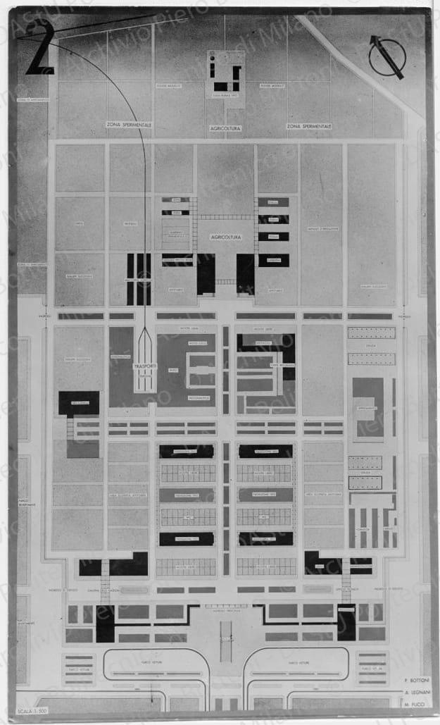 Riproduzione "Tavola 2 1:500" planimetria Fiera, positivo, bianco e nero, mm 285x171. 