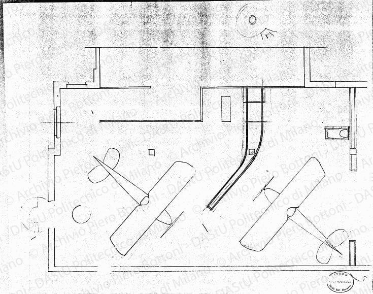 Studio della pianta, scala 1:50, s.d. Matita su lucido, cm 46,0x57,5. 