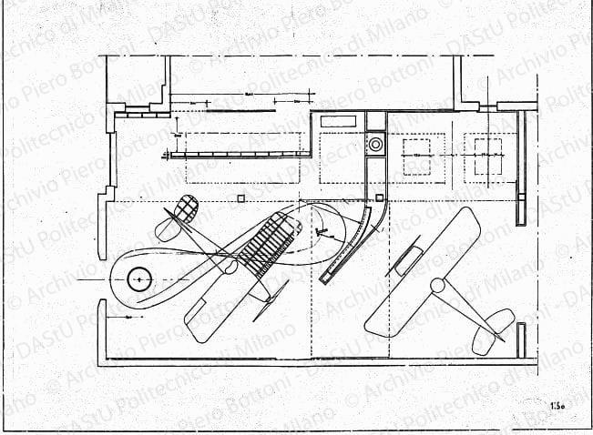 Pianta, scala 1:50, s.d. China su lucido, cm 50,0x68,0. Correzioni a matita. 