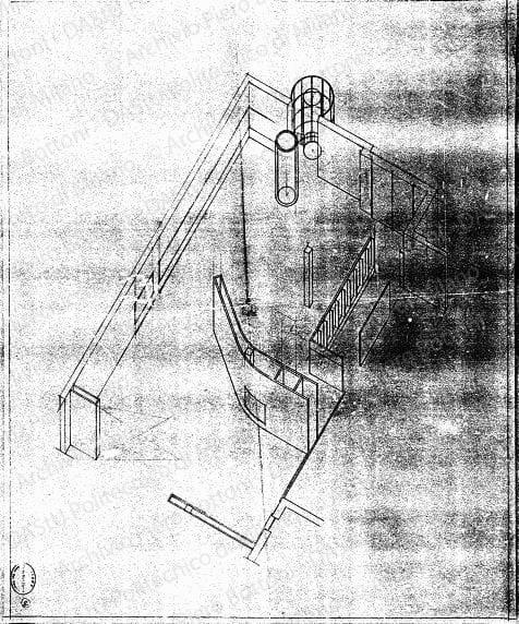 Assonometria, scala 1:50, s.d. Matita su lucido, cm 84,1x68,3. 
