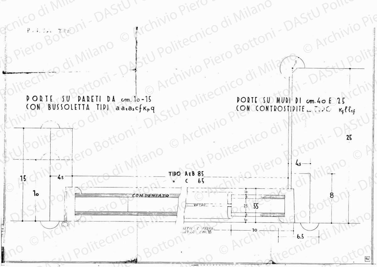 Porta tipo, scala 1:1, s.d. Eliografia su carta, cm 38,1 x 59,6.