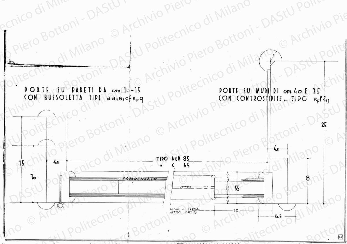 Porta tipo, scala 1:1, s.d. Eliografia su carta, cm 36,3 x 59,0.