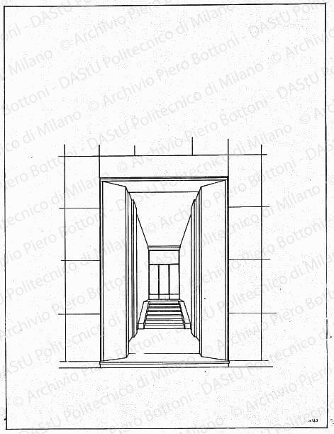 Portale ingresso, scala 1:20, s.d. China su lucido, cm 49,0x39,2. 