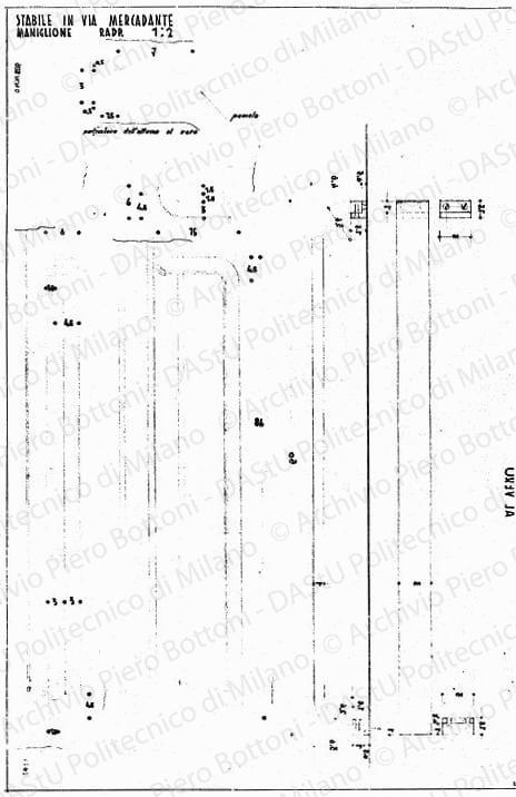 Stabile in via Mercadante, maniglione, scala 1:1, 1:2, prot. 2035, 9 novembre 1935. China e matita su lucido, cm 74,1x48,7. 