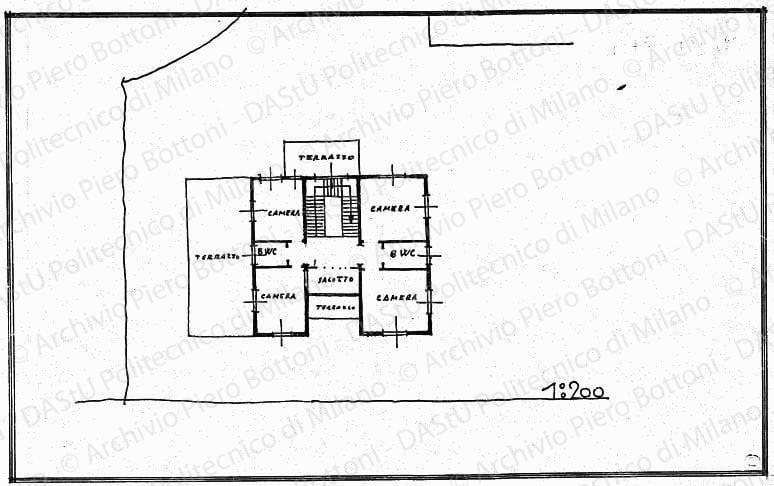 Pianta primo piano, scala 1:200, s.d. China su lucido, cm 16,9x27,5. 