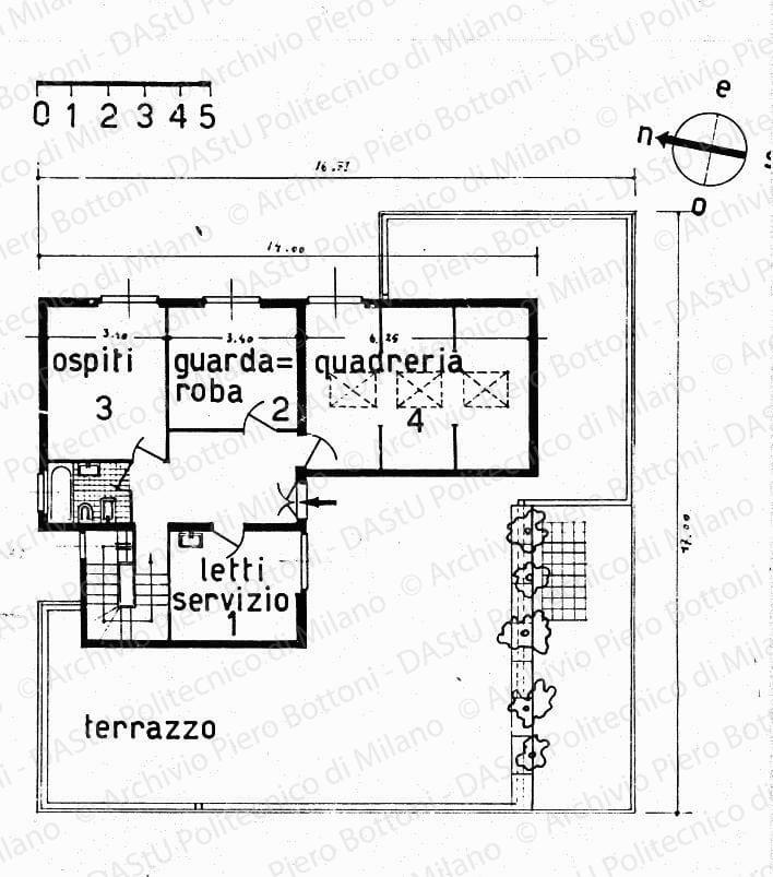Pianta primo piano (per pubblicazione), scala 1:200, s.d. China su lucido, cm 14,1x14,0. 