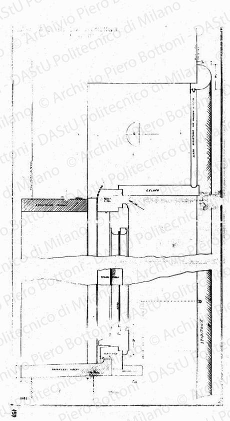 Casa avv. Dello Strologo, particolare serramento, sezione verticale, scala 1:1, prot. 1834, s.d. Matita su lucido, cm 92,5x51,3. 
