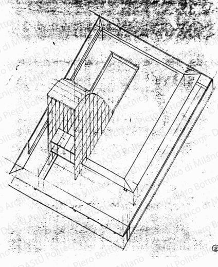 Assonometria, scala 1:200, s.d. Matita su lucido, cm 37,7x29,5. 