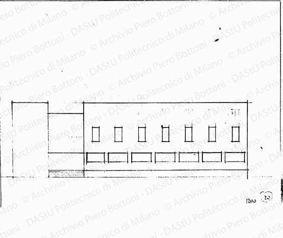 Studio fronte est, scala 1:200, s.d. Matita su lucido, cm 17,7x24,0. 