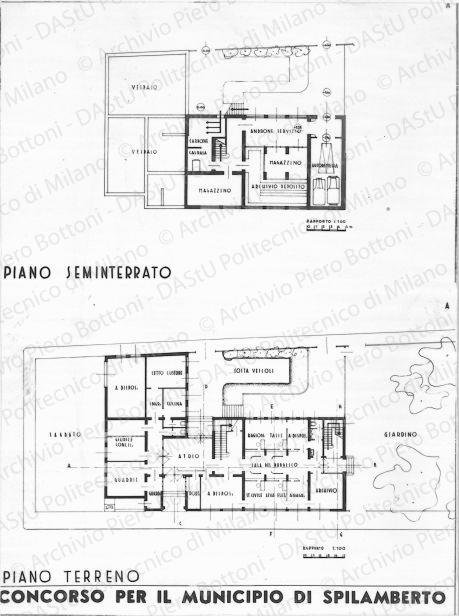 Riproduzione "Sezione C-D, Sezione E-F, Sezione A-B" soluzione B. Positivo, bianco e nero, 156x116 mm, album giallo n.10, pag.16.
