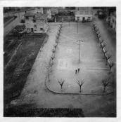 Veduta nord della piazza dalla torre, positivo, bianco e nero, mm 60x62. 