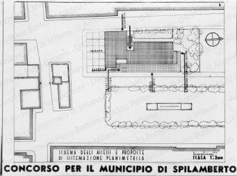 Riproduzione "Schema degli accessi e proposte di sistemazione planimetrica 1:200" soluzione B, positivo, bianco e nero, mm 90x120. 