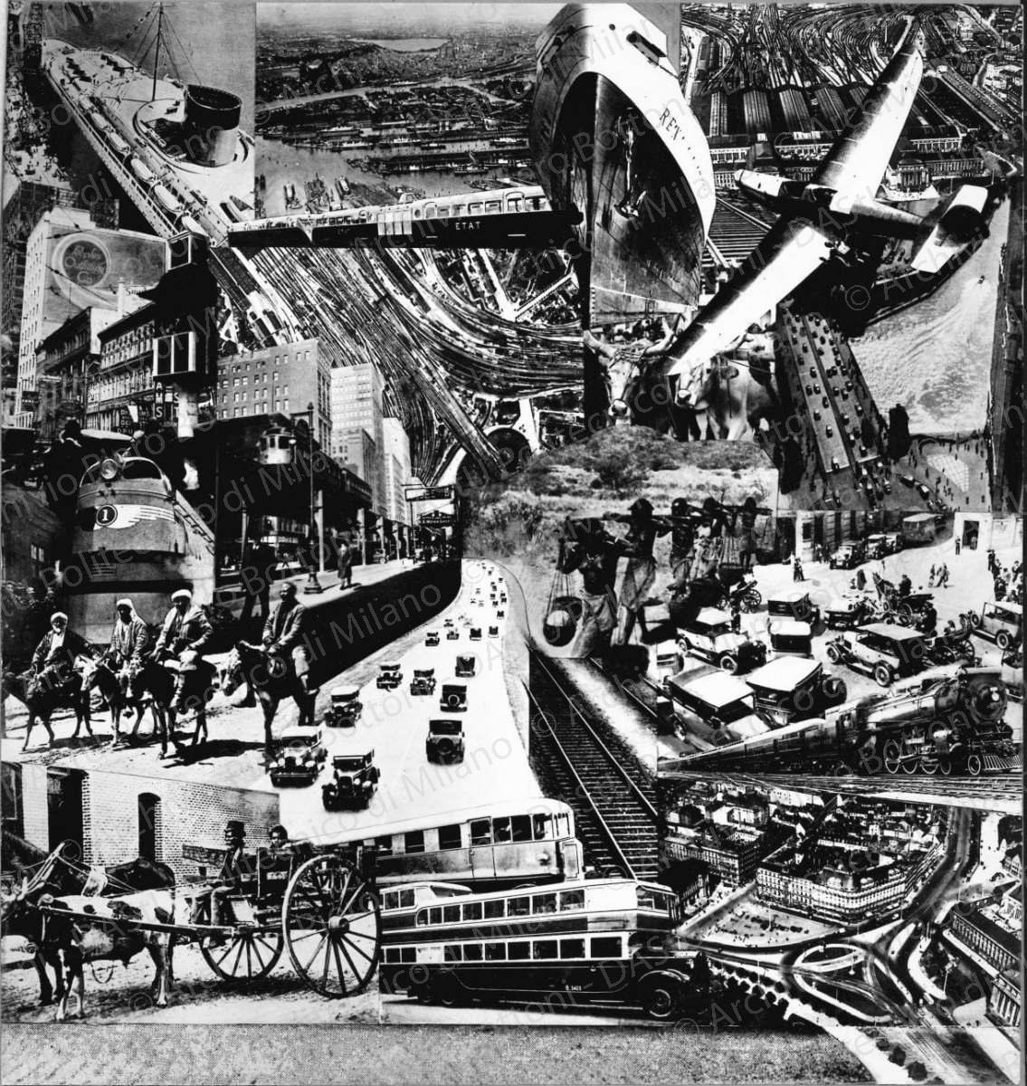I trasporti ed il traffico, positivo, bn, mm 271x257. Album nero n.13. Incorniciato cm 59x59.