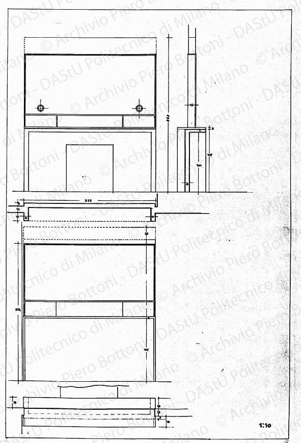 Particolare mobile, scala 1:10, s.d. China su lucido, cm 75,2x49,8. 