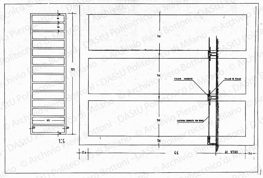 Particolare porta-targhe, scala 1:1, 1:5, s.d. China su lucido, cm 49,6x74,2. 