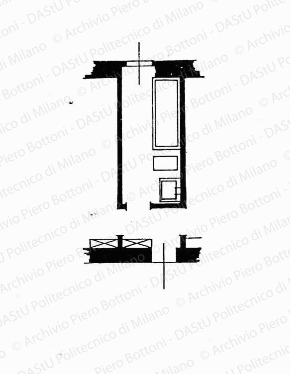 Pianta di un bagno, scala 1:50, s.d. China su lucido, cm 34,0x26,1. 