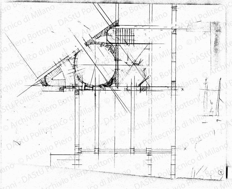 Schizzo planimetrico, s.d. Matita su carta, cm 34,5x45,0. 
