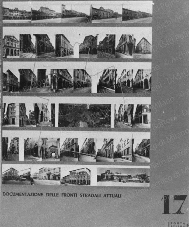 Riproduzione della tavola 17: "Documentazione delle fronti stradali attuali", fotografie. Positivo, bianco e nero, 124x102 mm, album giallo n.3, pag.22.