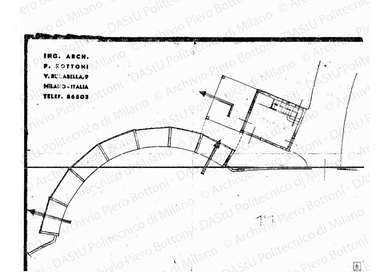 Podere "Bel Poggio", tinaio cantina granaio, pianta, scala 1:50, s.d. Eliografia su carta, cm 36,4 x 50,0.