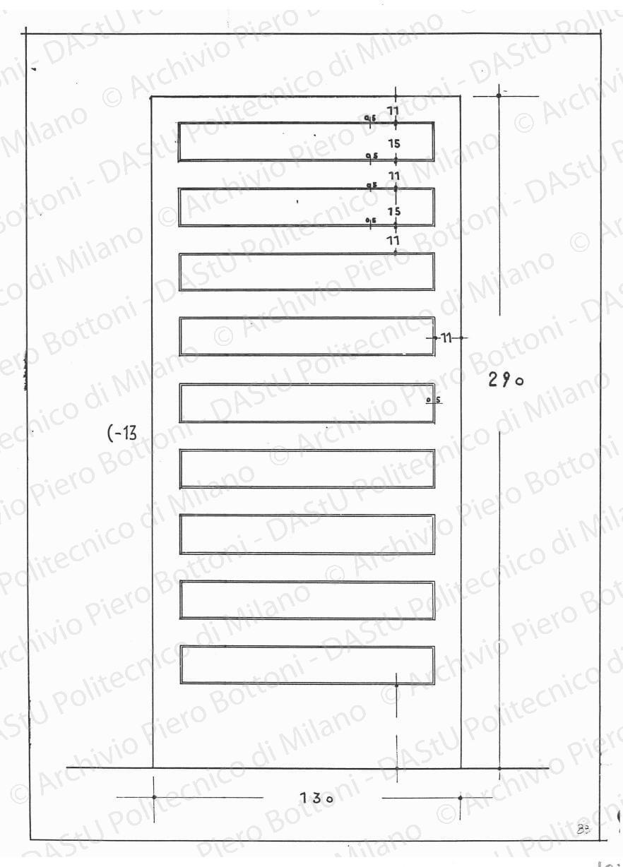 Porta, scala 1:10, s.d. China su lucido, cm 34,3x24,7. 