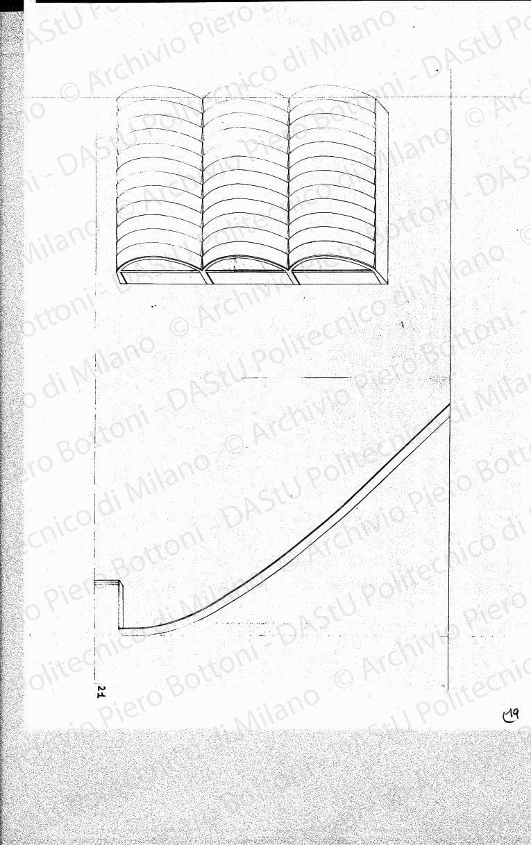 Assonometria aviorimessa, scala 1:200, s.d. China e matita su lucido, cm 108,3x61,9. 