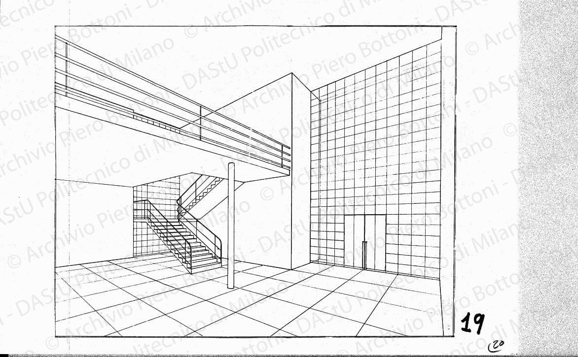 Vista prospettica, s.d. China su lucido, cm 24,7x31,9. 