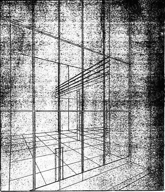 Vista prospettica, s.d. Eliografia su carta, cm 30,7x26,2. 