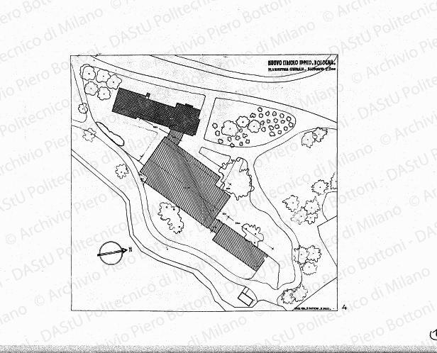 Nuovo circolo ippico a Bologna, planimetria generale, scala 1:200, s.d. China su lucido, cm 66,1x69,3. 